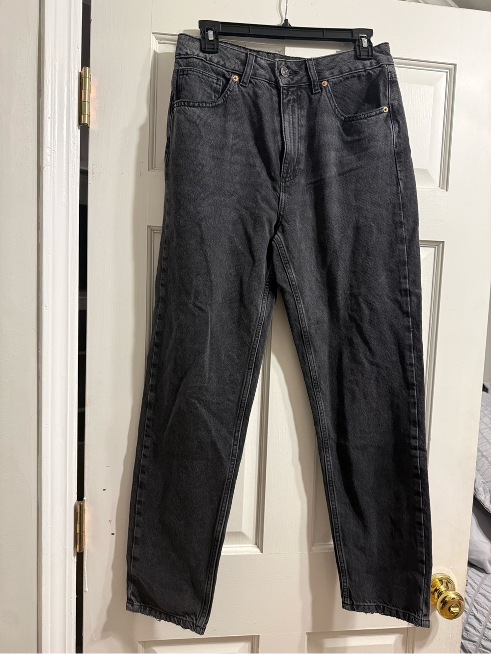 BDG Washed Charcoal Straight Leg Mom Jeans
